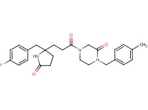 4-{3-[2-(4-fluorobenzyl)-5-oxo-2-pyrrolidinyl]propanoyl}-1-(4-methylbenzyl)-2-piperazinone