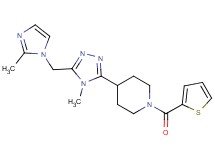 4-{4-methyl-5-[(2-methyl-1H-imidazol-1-yl)methyl]-4H-1,2,4-triazol-3-yl}-1-(2-thienylcarbonyl)piperidine