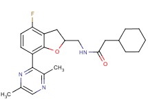 2-cyclohexyl-N-{[7-(3,6-dimethyl-2-pyrazinyl)-4-fluoro-2,3-dihydro-1-benzofuran-2-yl]methyl}acetamide