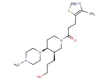 3-{(3R*,4S*)-4-(4-methylpiperazin-1-yl)-1-[3-(4-methyl-1,3-thiazol-5-yl)propanoyl]piperidin-3-yl}propan-1-ol