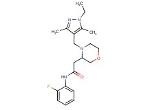 2-{4-[(1-ethyl-3,5-dimethyl-1H-pyrazol-4-yl)methyl]-3-morpholinyl}-N-(2-fluorophenyl)acetamide