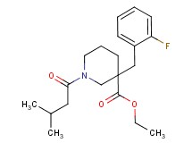 ethyl 3-(2-fluorobenzyl)-1-(3-methylbutanoyl)-3-piperidinecarboxylate