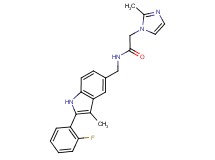 N-{[2-(2-fluorophenyl)-3-methyl-1H-indol-5-yl]methyl}-2-(2-methyl-1H-imidazol-1-yl)acetamide