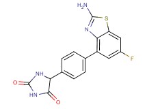 5-[4-(2-amino-6-fluoro-1,3-benzothiazol-4-yl)phenyl]imidazolidine-2,4-dione