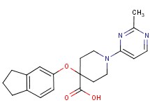 4-(2,3-dihydro-1H-inden-5-yloxy)-1-(2-methylpyrimidin-4-yl)piperidine-4-carboxylic acid