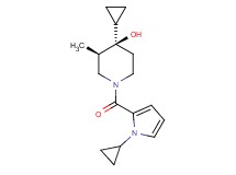 (3R*,4R*)-4-cyclopropyl-1-[(1-cyclopropyl-1H-pyrrol-2-yl)carbonyl]-3-methyl-4-piperidinol