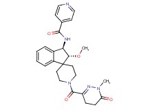N-{(2R*,3R*)-2-methoxy-1'-[(1-methyl-6-oxo-1,4,5,6-tetrahydro-3-pyridazinyl)carbonyl]-2,3-dihydrospiro[indene-1,4'-piperidin]-3-yl}isonicotinamide