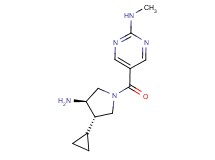 5-{[(3R*,4S*)-3-amino-4-cyclopropylpyrrolidin-1-yl]carbonyl}-N-methylpyrimidin-2-amine