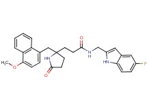 N-[(5-fluoro-1H-indol-2-yl)methyl]-3-{2-[(4-methoxy-1-naphthyl)methyl]-5-oxo-2-pyrrolidinyl}propanamide