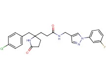 3-[2-(4-chlorobenzyl)-5-oxo-2-pyrrolidinyl]-N-{[1-(3-fluorophenyl)-1H-pyrazol-4-yl]methyl}propanamide