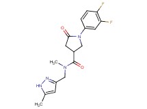 1-(3,4-difluorophenyl)-N-methyl-N-[(5-methyl-1H-pyrazol-3-yl)methyl]-5-oxo-3-pyrrolidinecarboxamide
