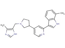 7-methyl-3-(4-{1-[(4-methyl-1H-imidazol-5-yl)methyl]pyrrolidin-3-yl}pyridin-2-yl)-1H-indole