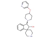 rel-(2R,3R)-3-[4-(3-pyridinyloxy)-1-piperidinyl]-2,3-dihydrospiro[indene-1,4'-piperidin]-2-ol bis(trifluoroacetate) (salt)