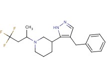 3-(4-benzyl-1H-pyrazol-5-yl)-1-(3,3,3-trifluoro-1-methylpropyl)piperidine