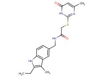 N-[(2-ethyl-3-methyl-1H-indol-5-yl)methyl]-2-[(4-methyl-6-oxo-1,6-dihydropyrimidin-2-yl)thio]acetamide