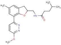 N-{[7-(6-methoxy-3-pyridazinyl)-5-methyl-2,3-dihydro-1-benzofuran-2-yl]methyl}-4-methylpentanamide