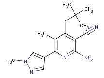 2-amino-4-(2,2-dimethylpropyl)-5-methyl-6-(1-methyl-1H-pyrazol-4-yl)nicotinonitrile