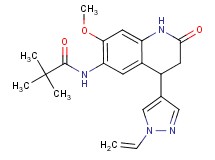 N-[7-methoxy-2-oxo-4-(1-vinyl-1H-pyrazol-4-yl)-1,2,3,4-tetrahydroquinolin-6-yl]-2,2-dimethylpropanamide