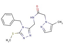 N-{[4-benzyl-5-(methylthio)-4H-1,2,4-triazol-3-yl]methyl}-2-(5-methyl-1H-pyrazol-1-yl)acetamide