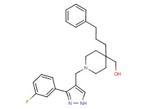[1-{[3-(3-fluorophenyl)-1H-pyrazol-4-yl]methyl}-4-(3-phenylpropyl)-4-piperidinyl]methanol