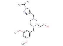 2-{1-(3,5-dimethoxybenzyl)-4-[(1-isopropyl-1H-pyrazol-4-yl)methyl]-2-piperazinyl}ethanol