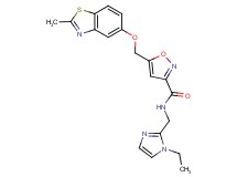 N-[(1-ethyl-1H-imidazol-2-yl)methyl]-5-{[(2-methyl-1,3-benzothiazol-5-yl)oxy]methyl}-3-isoxazolecarboxamide