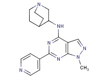 N-1-azabicyclo[2.2.2]oct-3-yl-1-methyl-6-pyridin-4-yl-1H-pyrazolo[3,4-d]pyrimidin-4-amine