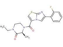(3S)-1-ethyl-4-{[6-(2-fluorophenyl)imidazo[2,1-b][1,3]thiazol-3-yl]carbonyl}-3-methyl-2-piperazinone