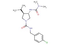 (3S*,4R*)-N-(4-chlorobenzyl)-3-{[(dimethylamino)carbonyl]amino}-4-isopropyl-1-pyrrolidinecarboxamide