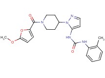 N-{1-[1-(5-methoxy-2-furoyl)-4-piperidinyl]-1H-pyrazol-5-yl}-N'-(2-methylphenyl)urea