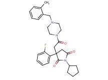 1-cyclopentyl-3-(2-fluorophenyl)-3-{2-[4-(2-methylbenzyl)-1-piperazinyl]-2-oxoethyl}-2,5-pyrrolidinedione
