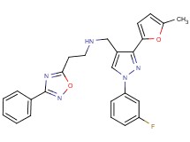 N-{[1-(3-fluorophenyl)-3-(5-methyl-2-furyl)-1H-pyrazol-4-yl]methyl}-2-(3-phenyl-1,2,4-oxadiazol-5-yl)ethanamine