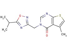 3-[(5-isopropyl-1,2,4-oxadiazol-3-yl)methyl]-5-methylthieno[2,3-d]pyrimidin-4(3H)-one
