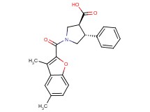 (3S*,4R*)-1-[(3,5-dimethyl-1-benzofuran-2-yl)carbonyl]-4-phenylpyrrolidine-3-carboxylic acid