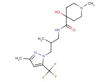 4-hydroxy-1-methyl-N-{2-methyl-3-[3-methyl-5-(trifluoromethyl)-1H-pyrazol-1-yl]propyl}piperidine-4-carboxamide