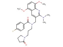 N-{[2-(dimethylamino)-5,8-dimethoxy-3-quinolinyl]methyl}-4-fluoro-N-[3-(2-oxo-1-pyrrolidinyl)propyl]benzamide