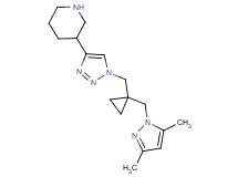 3-[1-({1-[(3,5-dimethyl-1H-pyrazol-1-yl)methyl]cyclopropyl}methyl)-1H-1,2,3-triazol-4-yl]piperidine hydrochloride