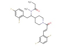 N-(2-(2,4-difluorophenyl)-1-{1-[(2E)-3-(2,5-difluorophenyl)-2-propenoyl]-4-piperidinyl}ethyl)-N-methylpropanamide