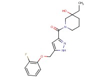 3-ethyl-1-({5-[(2-fluorophenoxy)methyl]-1H-pyrazol-3-yl}carbonyl)piperidin-3-ol