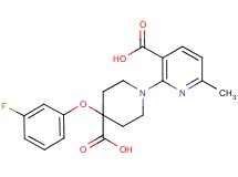 2-[4-carboxy-4-(3-fluorophenoxy)piperidin-1-yl]-6-methylnicotinic acid