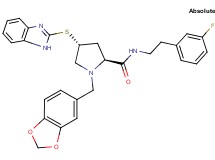 (4R)-4-(1H-benzimidazol-2-ylthio)-1-(1,3-benzodioxol-5-ylmethyl)-N-[2-(3-fluorophenyl)ethyl]-L-prolinamide
