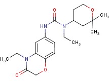 N-(2,2-dimethyltetrahydro-2H-pyran-4-yl)-N-ethyl-N'-(4-ethyl-3-oxo-3,4-dihydro-2H-1,4-benzoxazin-6-yl)urea