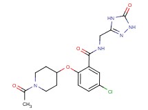 2-[(1-acetylpiperidin-4-yl)oxy]-5-chloro-N-[(5-oxo-4,5-dihydro-1H-1,2,4-triazol-3-yl)methyl]benzamide