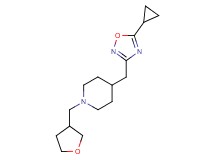 4-[(5-cyclopropyl-1,2,4-oxadiazol-3-yl)methyl]-1-(tetrahydrofuran-3-ylmethyl)piperidine