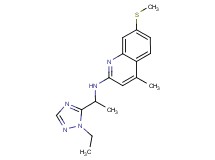 N-[1-(1-ethyl-1H-1,2,4-triazol-5-yl)ethyl]-4-methyl-7-(methylthio)quinolin-2-amine