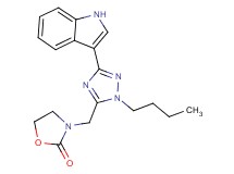 3-{[1-butyl-3-(1H-indol-3-yl)-1H-1,2,4-triazol-5-yl]methyl}-1,3-oxazolidin-2-one