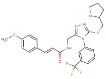 (2E)-3-(4-methoxyphenyl)-N-({5-[(tetrahydro-2-furanylmethyl)thio]-4-[3-(trifluoromethyl)phenyl]-4H-1,2,4-triazol-3-yl}methyl)acrylamide