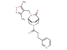 (1S*,5R*)-6-[(3,5-dimethylisoxazol-4-yl)methyl]-3-(3-pyridin-3-ylpropanoyl)-3,6-diazabicyclo[3.2.2]nonan-7-one