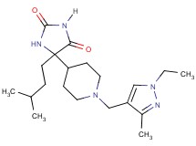 5-{1-[(1-ethyl-3-methyl-1H-pyrazol-4-yl)methyl]-4-piperidinyl}-5-(3-methylbutyl)-2,4-imidazolidinedione