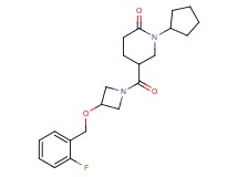 1-cyclopentyl-5-({3-[(2-fluorobenzyl)oxy]-1-azetidinyl}carbonyl)-2-piperidinone